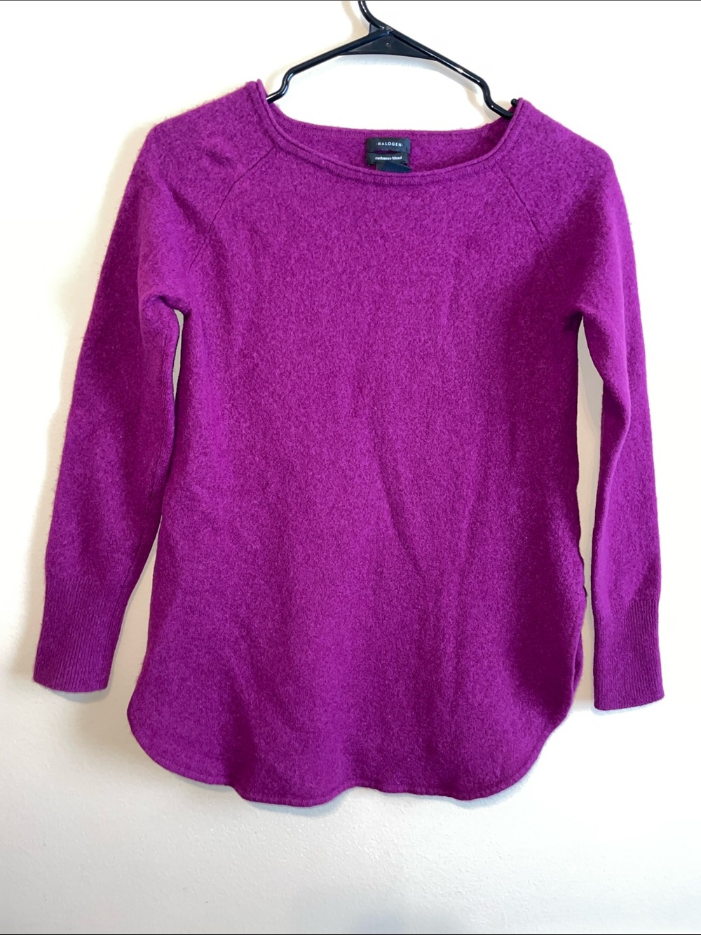 Halogen Women’s Wool Cashmere Blend Knit Purple Comfy Cozy Sweater